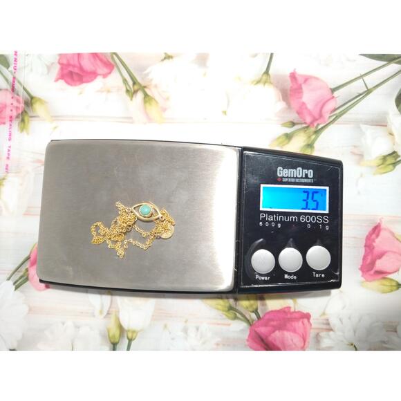 Pura Vida Pendant Necklace Turquoise Evil Eye Dainty Gold Tone 18" Long - Picture 10 of 10